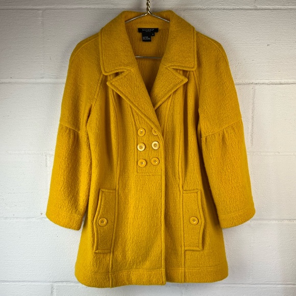 Sandro Yellow Wool Jacket, Small - Picture 1 of 4